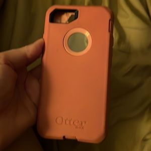 Otterbox defender series pink cell phone case for iPhone 7 no face cover